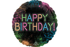 Foil Balloon - "HAPPY BIRTHDAY!" - Lets Glow Crazy - 45 cm
